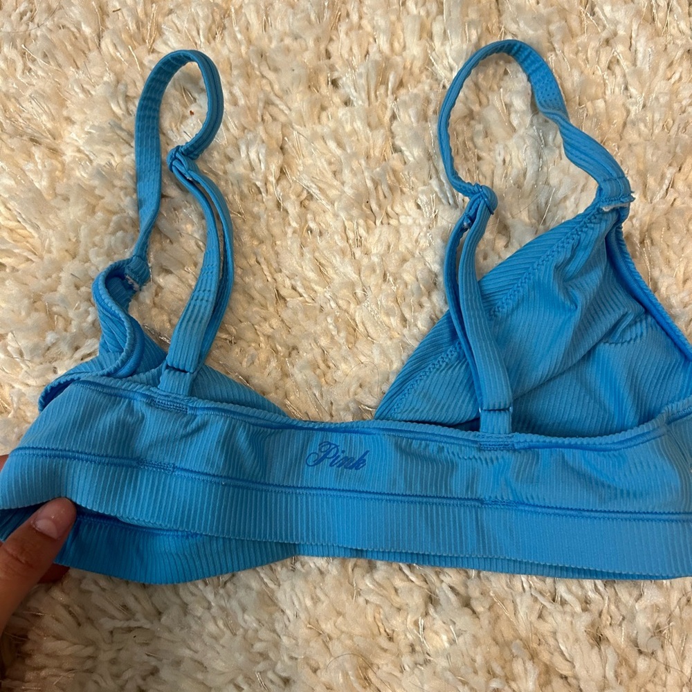 Blue Ribbed Bralette - Picture 4 of 5
